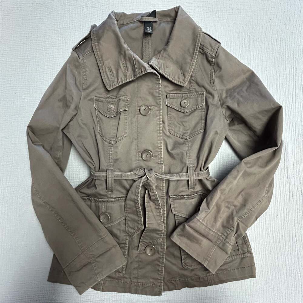H&M Utility Field Jacket Olive Green Size 10